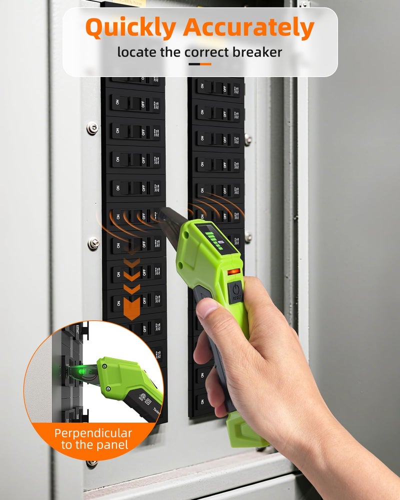 Tadeto Circuit Breaker Finder Tool with Outlet Tester, Quickly GFCI, Voltage, Electric Tester with Dual LCD Display, Light Socket and 3-2 Prong Grounding Adapter, Alligator Clip Adapter - Image 3